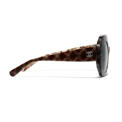 Chanel - Round Sunglasses - Dark Tortoise Green - Chanel Eyewear - Avvenice