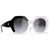 Chanel - Round Sunglasses - Black White Gray - Chanel Eyewear - Avvenice