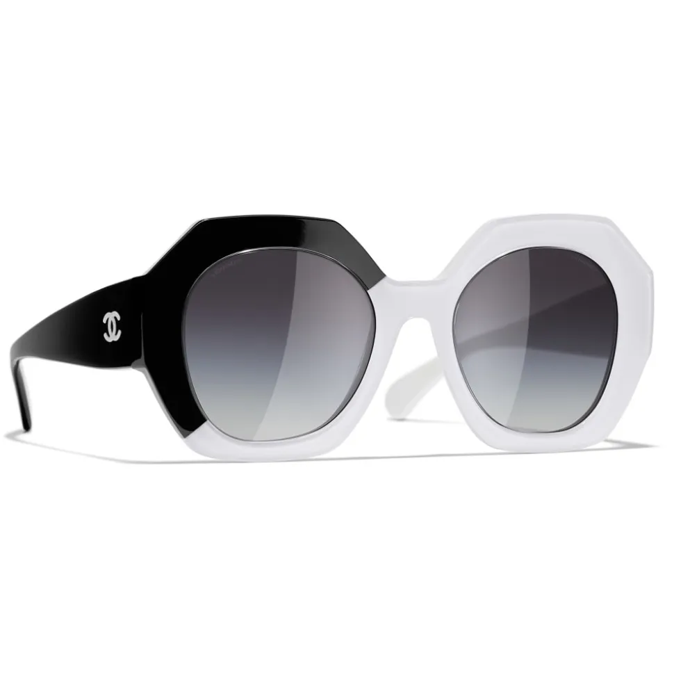 Chanel - Round Sunglasses - Black White Gray - Chanel Eyewear - Avvenice