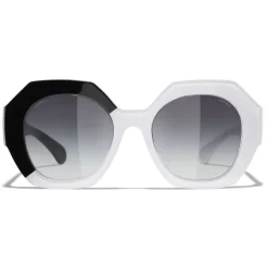 Chanel - Round Sunglasses - Black White Gray - Chanel Eyewear - Avvenice