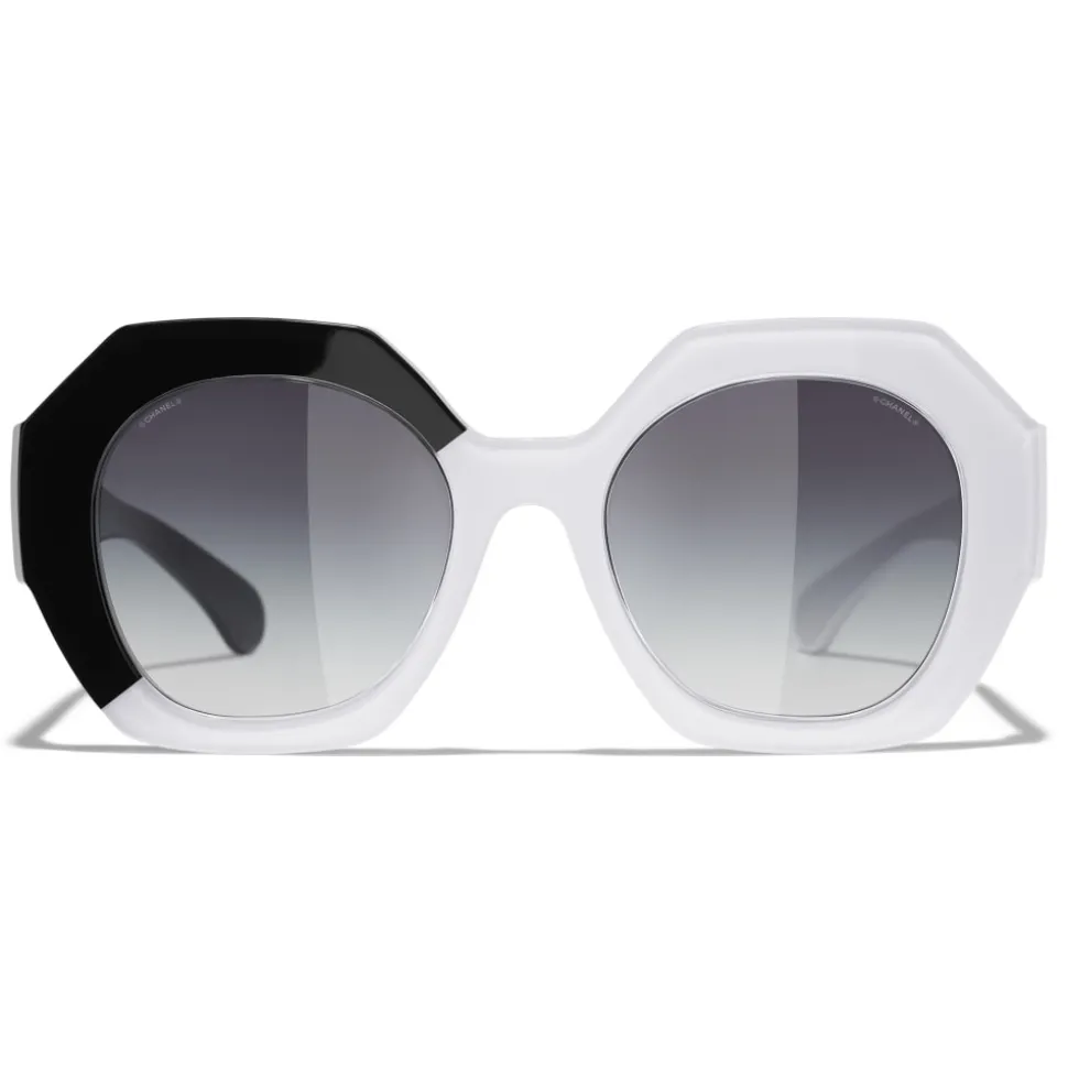 Chanel - Round Sunglasses - Black White Gray - Chanel Eyewear - Avvenice