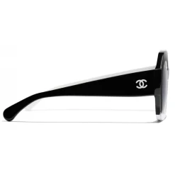 Chanel - Round Sunglasses - Black White Gray - Chanel Eyewear - Avvenice