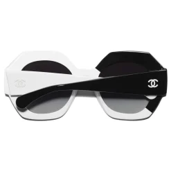 Chanel - Round Sunglasses - Black White Gray - Chanel Eyewear - Avvenice