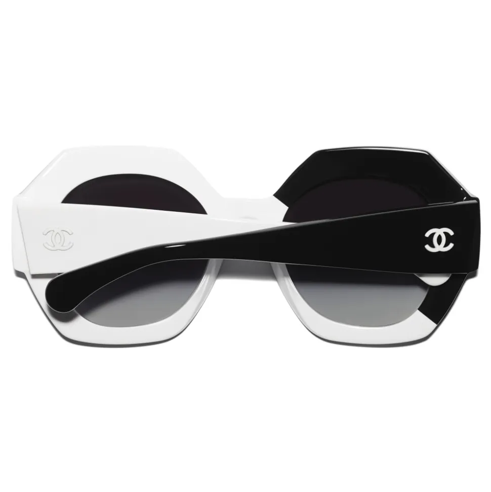 Chanel - Round Sunglasses - Black White Gray - Chanel Eyewear - Avvenice