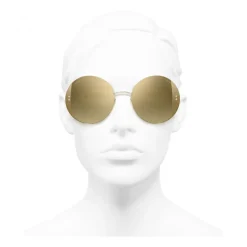 Chanel - Round Sunglasses - Gold - Chanel Eyewear - Avvenice