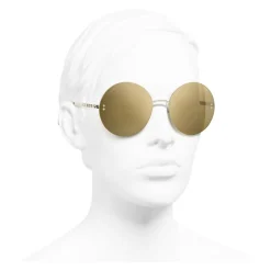 Chanel - Round Sunglasses - Gold - Chanel Eyewear - Avvenice