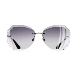 Chanel - Round Sunglasses - Silver Gray - Chanel Eyewear - Avvenice