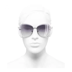 Chanel - Round Sunglasses - Silver Gray - Chanel Eyewear - Avvenice