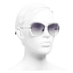 Chanel - Round Sunglasses - Silver Gray - Chanel Eyewear - Avvenice