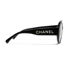 Chanel - Round Sunglasses - Black Transparent - Chanel Eyewear - Avvenice