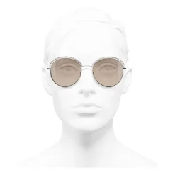 Chanel - Round Sunglasses - Silver Beige - Chanel Eyewear - Avvenice