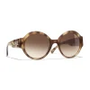 Chanel - Round Sunglasses - Light Tortoise Brown - Chanel Eyewear - Avvenice