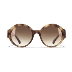 Chanel - Round Sunglasses - Light Tortoise Brown - Chanel Eyewear - Avvenice