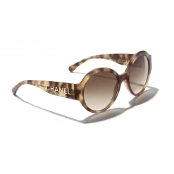Chanel - Round Sunglasses - Light Tortoise Brown - Chanel Eyewear - Avvenice
