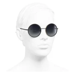 Chanel - Round Sunglasses - Black Gray- Chanel Eyewear - Avvenice