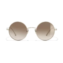 Chanel - Round Sunglasses - Gold Brown Gradient - Chanel Eyewear - Avvenice