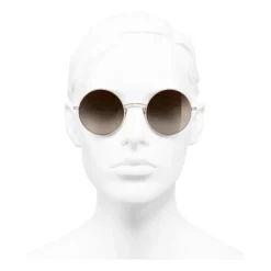 Chanel - Round Sunglasses - Gold Brown Gradient - Chanel Eyewear - Avvenice