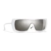 Chanel - Shield Sunglasses - White Gold - Chanel Eyewear - Avvenice