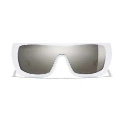 Chanel - Shield Sunglasses - White Gold - Chanel Eyewear - Avvenice