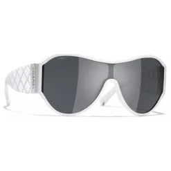 Chanel - Shield Sunglasses - White Gray - Chanel Eyewear - Avvenice