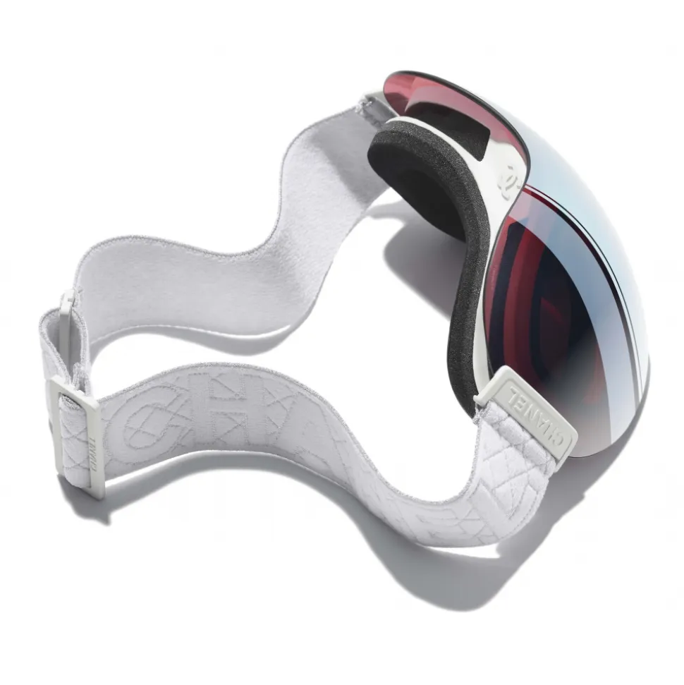 Chanel - Shield Sunglasses - Ski Googles - White Pink Mirror - Chanel Eyewear - Avvenice