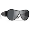 Chanel - Shield Sunglasses - Black Gray - Chanel Eyewear - Avvenice