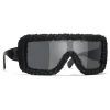 Chanel - Shield Sunglasses - Black Gray - Chanel Eyewear - Avvenice