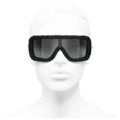 Chanel - Shield Sunglasses - Black Gray - Chanel Eyewear - Avvenice