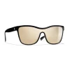 Chanel - Shield Sunglasses - Black Gold Mirror - Chanel Eyewear - Avvenice