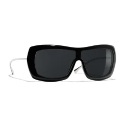 Chanel - Shield Sunglasses - Black Gray - Chanel Eyewear - Avvenice