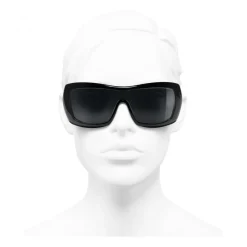 Chanel - Shield Sunglasses - Black Gray - Chanel Eyewear - Avvenice