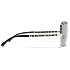 Chanel - Shield Sunglasses - Light Gray - Chanel Eyewear - Avvenice