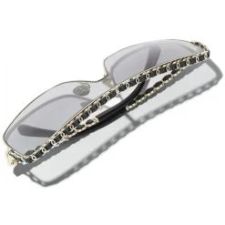 Chanel - Shield Sunglasses - Light Gray - Chanel Eyewear - Avvenice