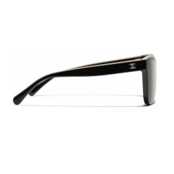 Chanel - Shield Sunglasses - Black Beige Brown - Chanel Eyewear - Avvenice