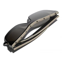Chanel - Shield Sunglasses - Black Beige Brown - Chanel Eyewear - Avvenice