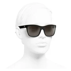 Chanel - Shield Sunglasses - Black Beige Brown - Chanel Eyewear - Avvenice