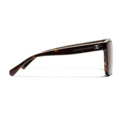 Chanel - Shield Sunglasses - Dark Tortoise Brown - Chanel Eyewear - Avvenice