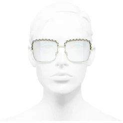 Chanel - Square Sunglasses - Gold Transparent - Chanel Eyewear - Avvenice