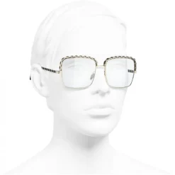 Chanel - Square Sunglasses - Gold Transparent - Chanel Eyewear - Avvenice