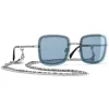 Chanel - Square Sunglasses - Silver Light Blue - Chanel Eyewear - Avvenice