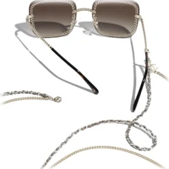 Chanel - Square Sunglasses - Gold Brown - Chanel Eyewear - Avvenice