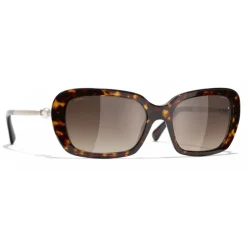 Chanel - Square Sunglasses - Dark Tortoise Brown - Chanel Eyewear - Avvenice