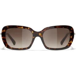 Chanel - Square Sunglasses - Dark Tortoise Brown - Chanel Eyewear - Avvenice