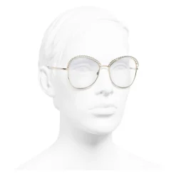 Chanel - Square Sunglasses - Gold Transparent - Chanel Eyewear - Avvenice