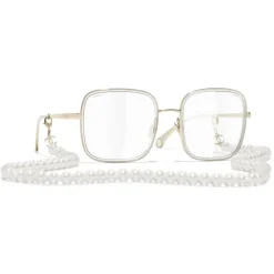 Chanel - Square Sunglasses - Gold Transparent - Chanel Eyewear - Avvenice