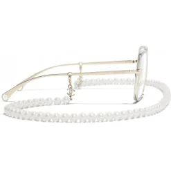 Chanel - Square Sunglasses - Gold Transparent - Chanel Eyewear - Avvenice