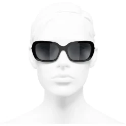 Chanel - Square Sunglasses - Black Gray - Chanel Eyewear - Avvenice