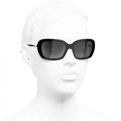 Chanel - Square Sunglasses - Black Gray - Chanel Eyewear - Avvenice