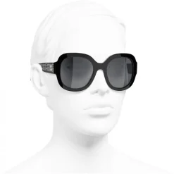 Chanel - Square Sunglasses - Black Gray - Chanel Eyewear - Avvenice