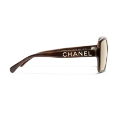 Chanel - Square Sunglasses - Brown Gold Mirror - Chanel Eyewear - Avvenice